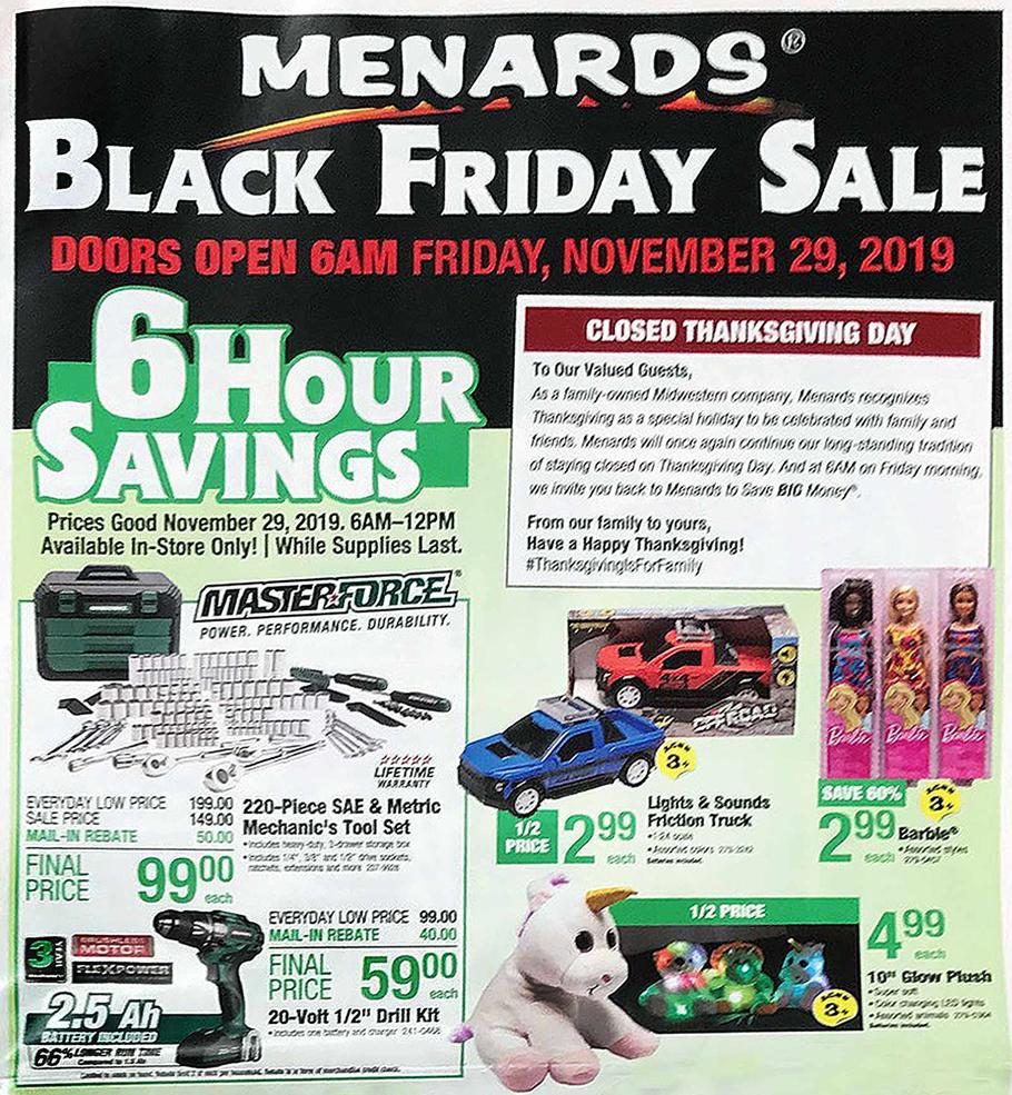 Menards Black Friday 2019 Sale Ad