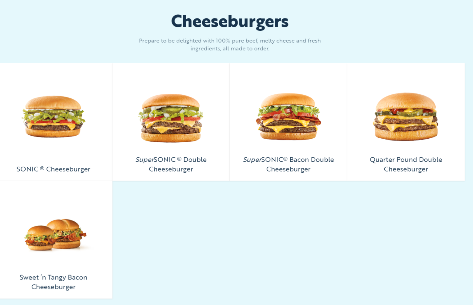 Sonic Menu &amp; Deals