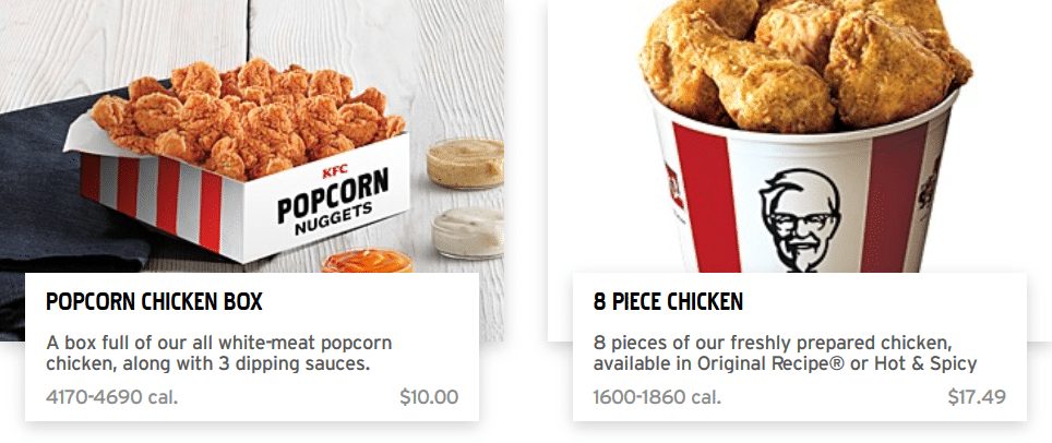 KFC (Kentucky Fried Chicken) Menu and Deals