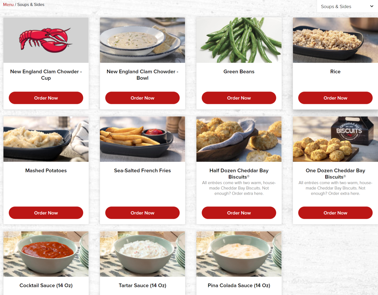 Red Lobster Menu and Specials