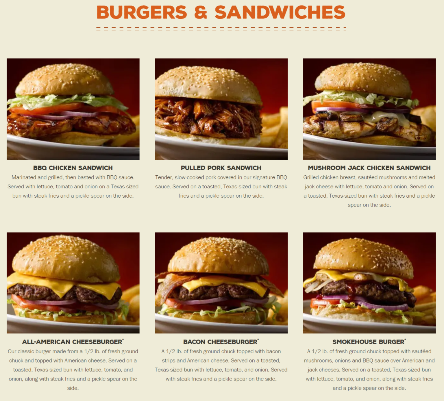 Texas Roadhouse Menu and Deals