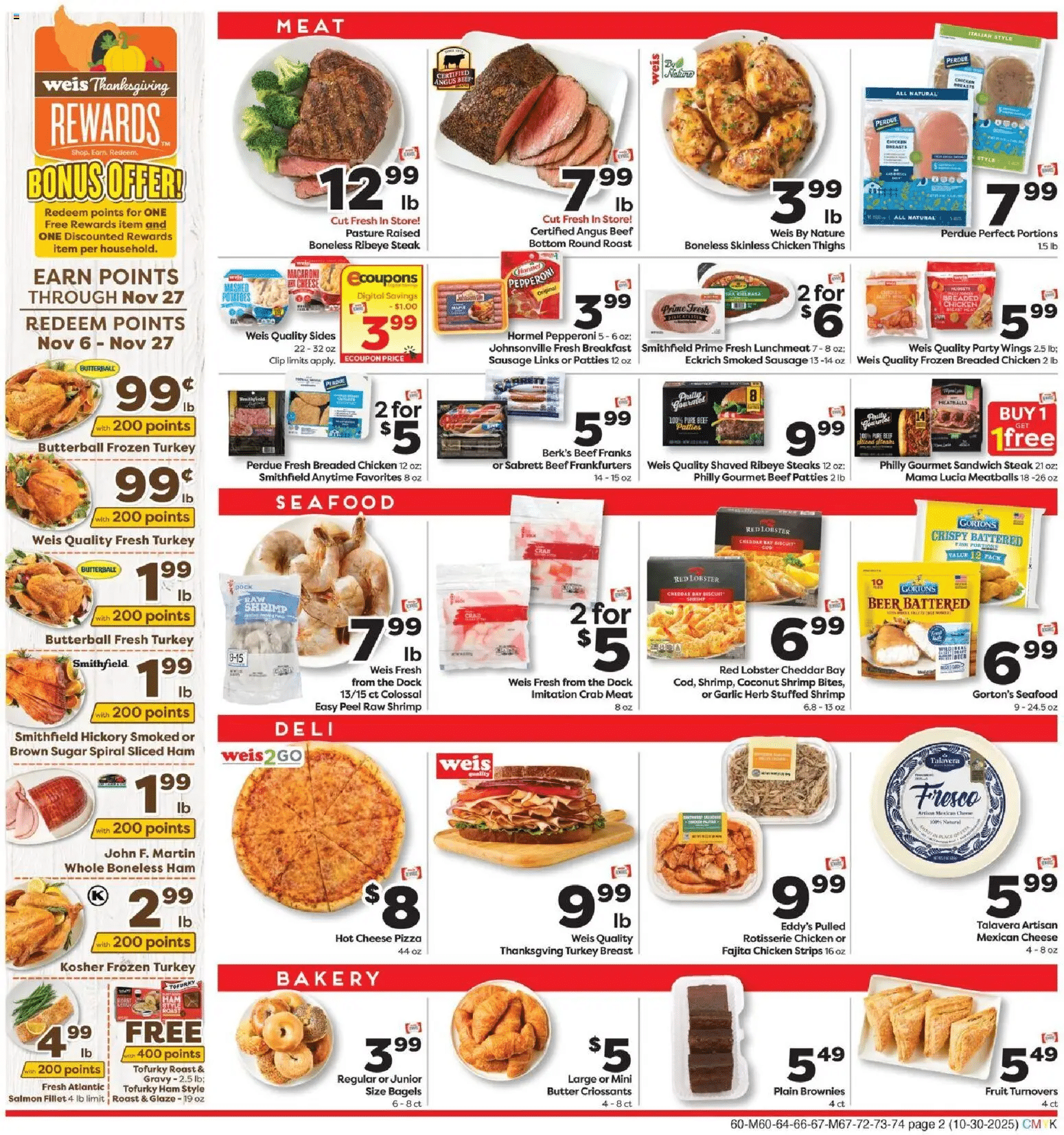 Weis Markets Circular October 30 November 5, 2025
