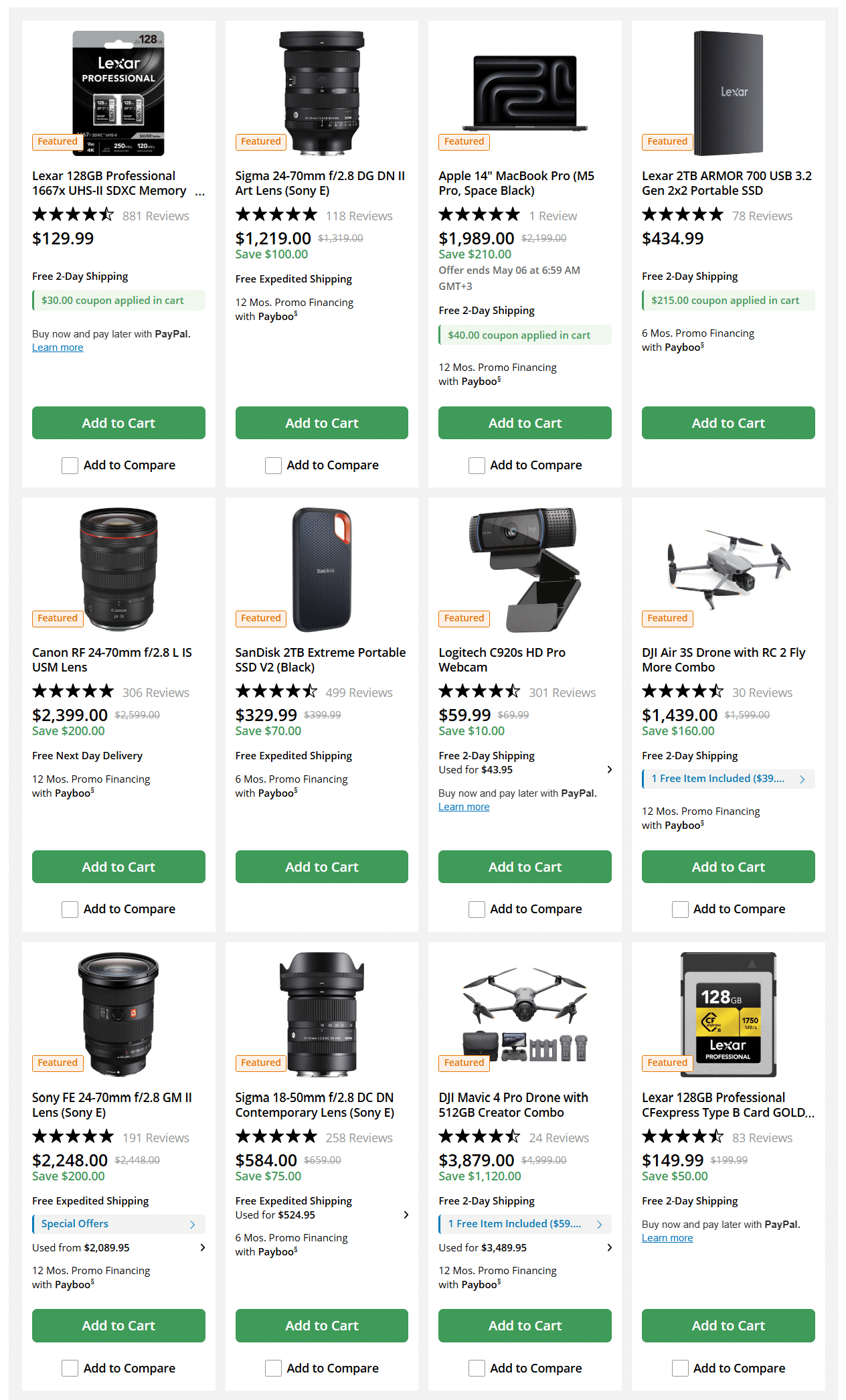 B&H Photo Video In Store Weekly Ad