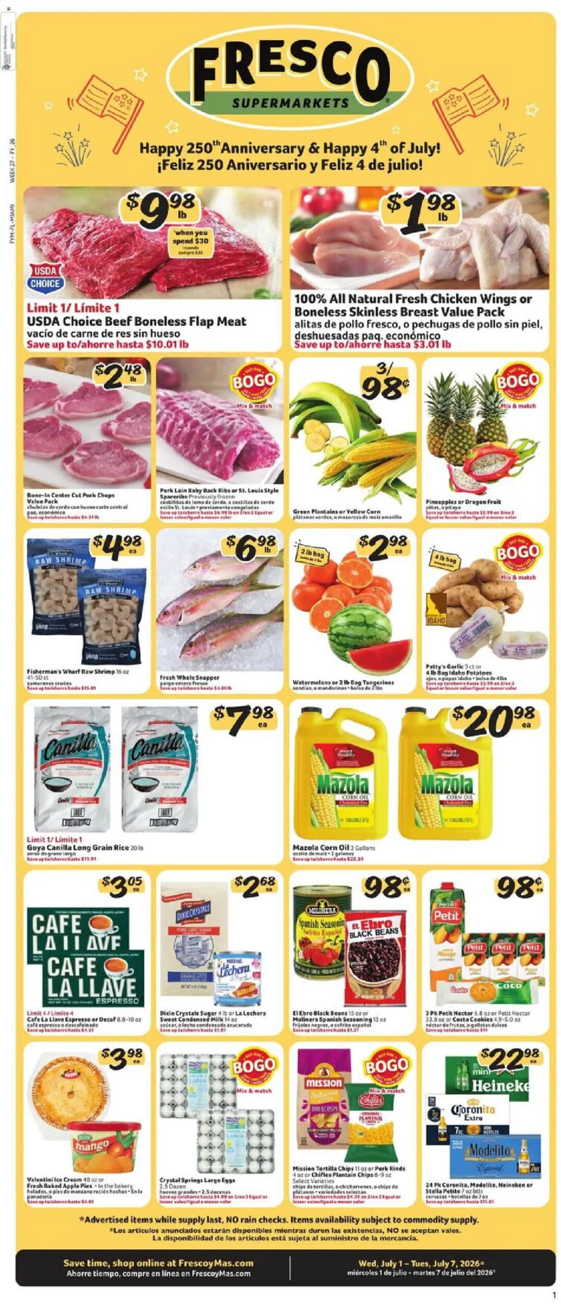 Fresco y Más In-Store Weekly Ad