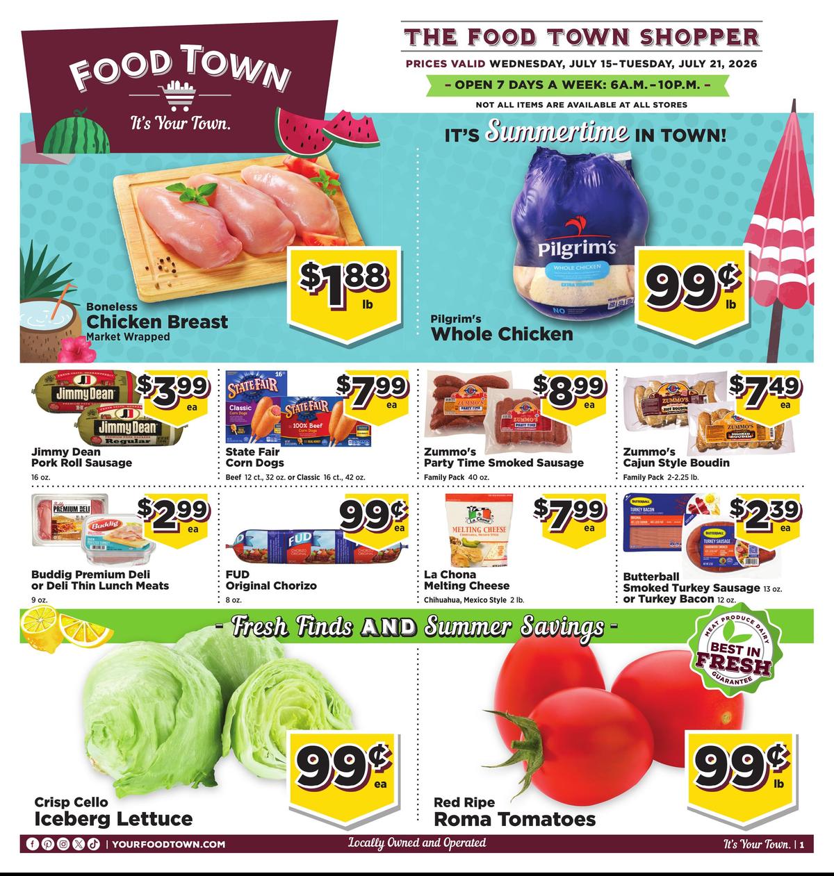 Weekly Shop Food Town In-Store Weekly Ad July 15 – July 21, 2026