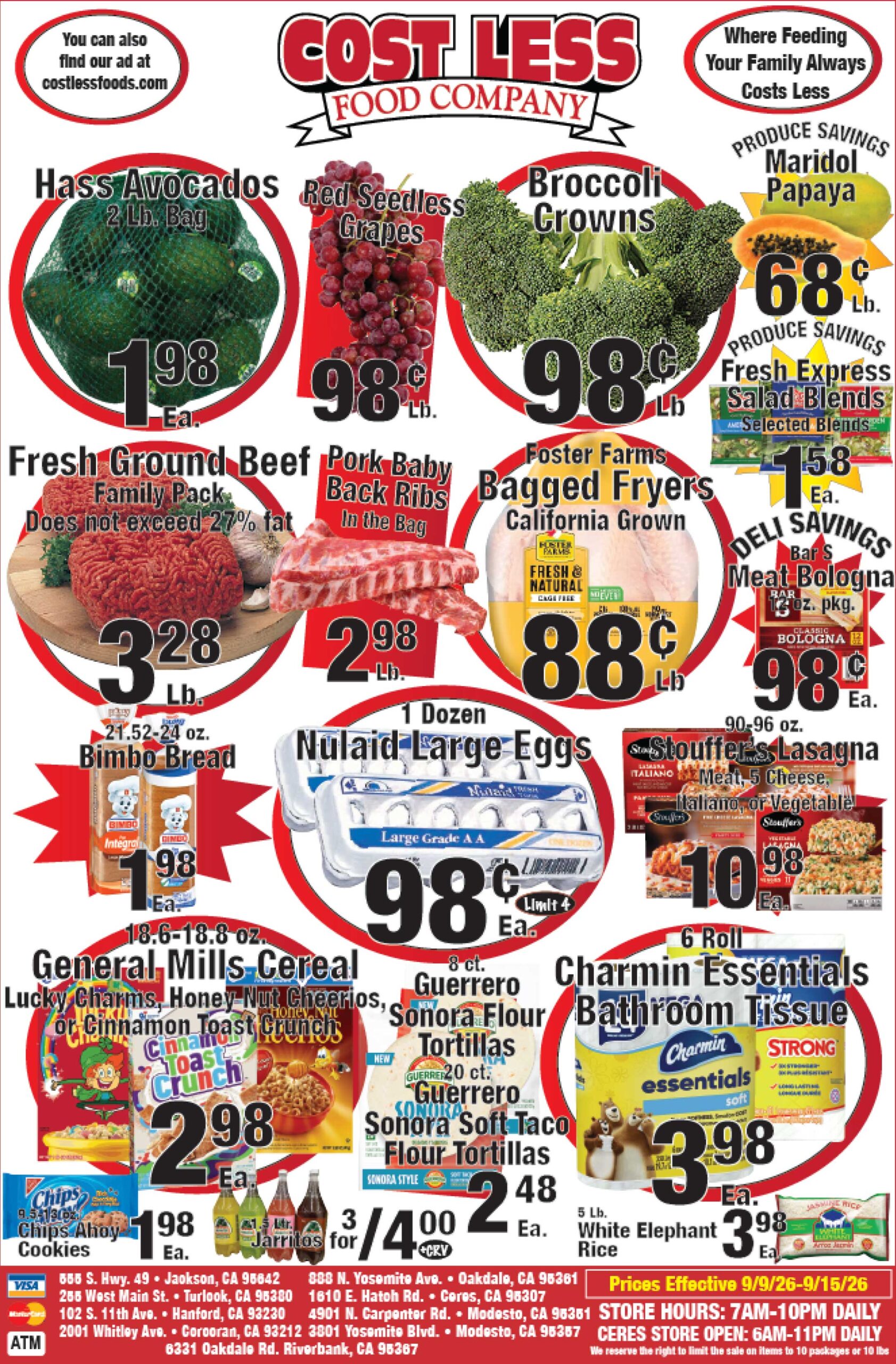 Cost Less Food Ad