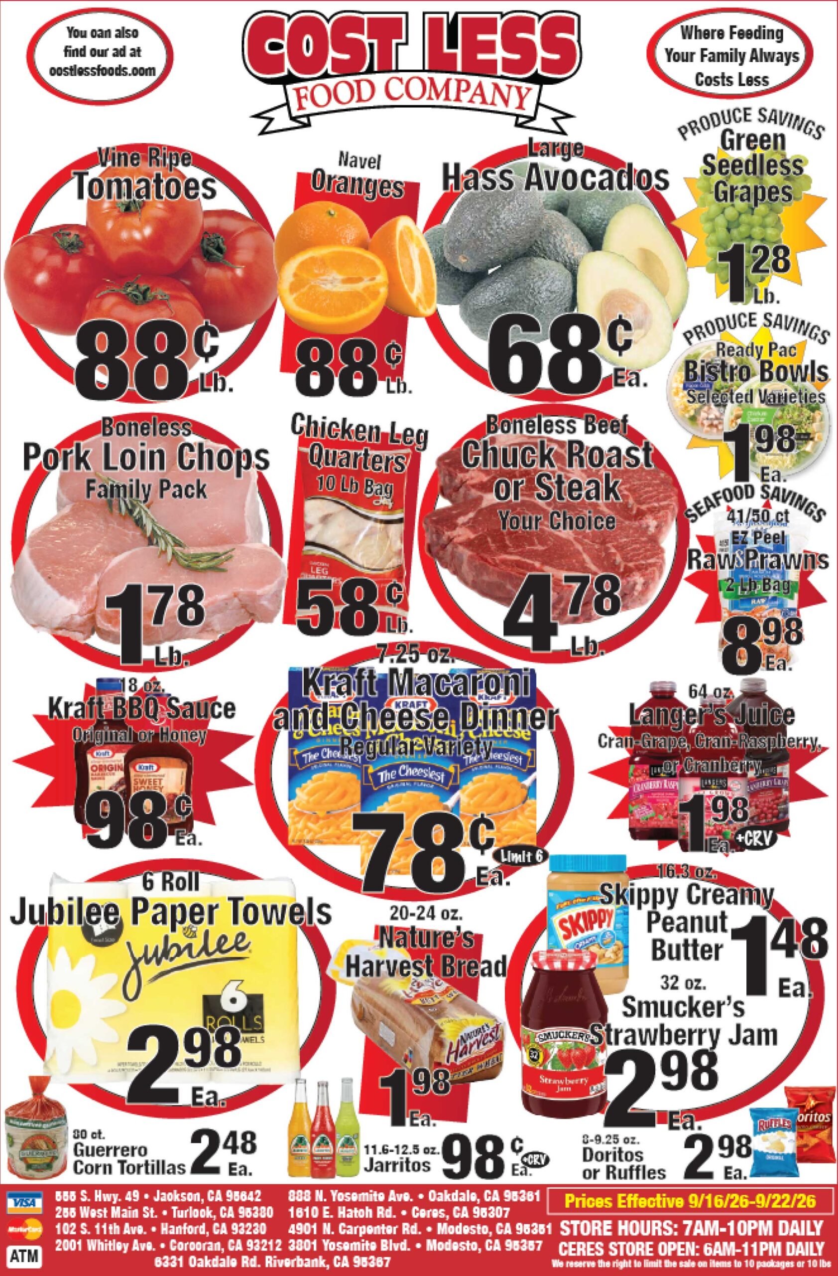 Cost Less Food Ad