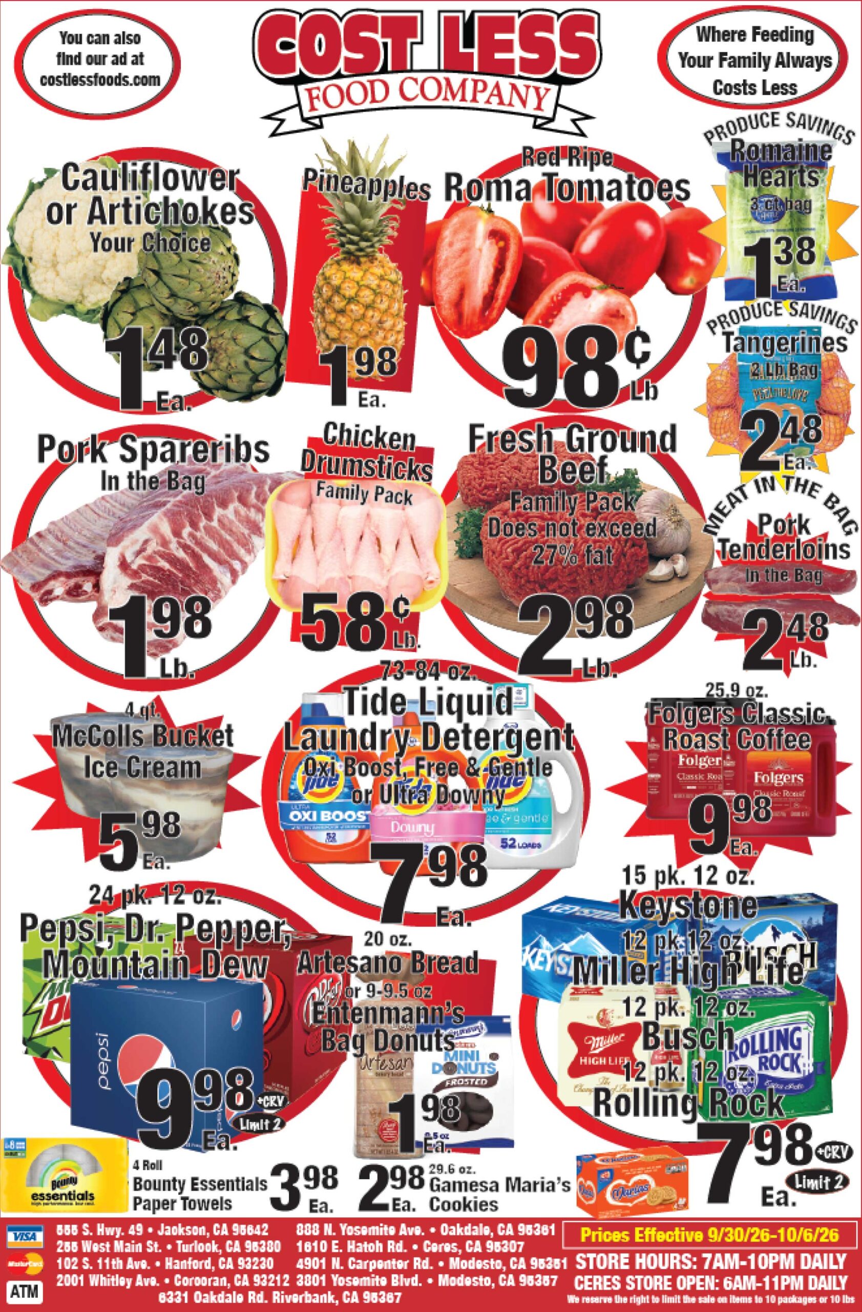 Cost Less Food Ad